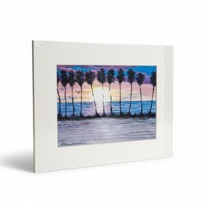 Florida Landscape At Sunset Art Print Edmond Frechmann Signed Matted